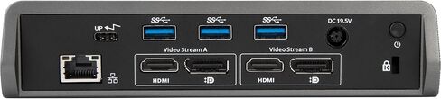 محطة إرساء الكمبيوتر المحمول Targus USB-C Universal Dual Video 4K مع طاقة الشحن والصوت و4 منافذ USB للكمبيوتر الشخصي وMac وAndroid (DOCK180USZ) (متجدد) in Kuwait