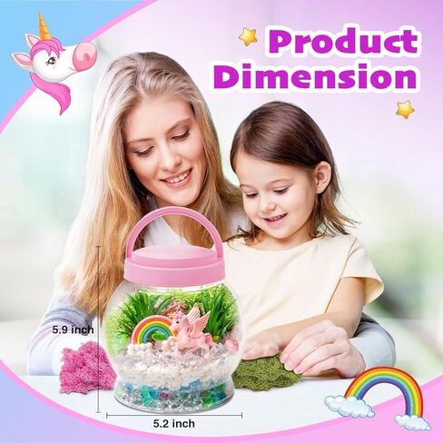 مجموعة Terrarium للأطفال، ألعاب يونيكورن المضيئة للفتيات من سن 6 إلى 8 سنوات، مجموعة فنون وحرف يدوية للأطفال مع جهاز تحكم عن بعد، مجموعات وألعاب تعليمية وتعليمية لمرحلة ما قبل المدرسة، أفكار هدايا لعيد الميلاد وعيد الميلاد in Saudi Arabia