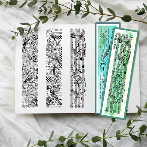 GLOBLELAND Fish Bird Lables Background Clear Stamps Animals Tags Silicone Clear Stamp Seals Floral Lables Background Transparent Stamps for DIY Scrapbooking Cards Making Photo Album in Saudi Arabia