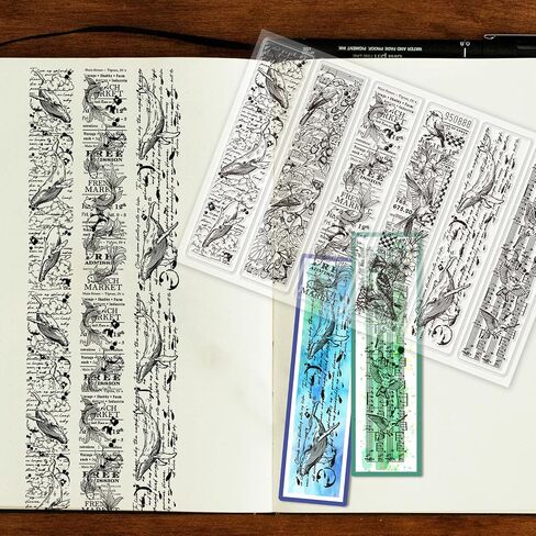 GLOBLELAND Fish Bird Lables Background Clear Stamps Animals Tags Silicone Clear Stamp Seals Floral Lables Background Transparent Stamps for DIY Scrapbooking Cards Making Photo Album in Saudi Arabia
