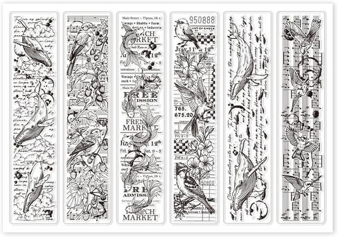 GLOBLELAND Fish Bird Lables Background Clear Stamps Animals Tags Silicone Clear Stamp Seals Floral Lables Background Transparent Stamps for DIY Scrapbooking Cards Making Photo Album in Saudi Arabia