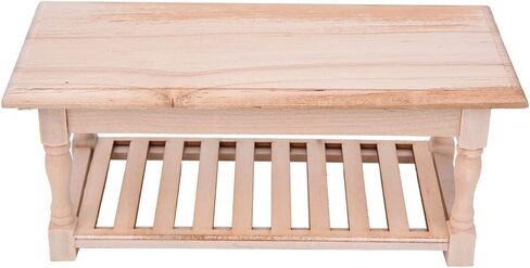 1:12 Mini Coffee Table, Doll House Furniture Photography Scene Props Accessories(Wood Color) in Saudi Arabia