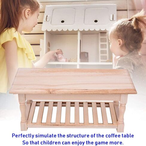 1:12 Mini Coffee Table, Doll House Furniture Photography Scene Props Accessories(Wood Color) in Saudi Arabia