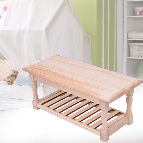 1:12 Mini Coffee Table, Doll House Furniture Photography Scene Props Accessories(Wood Color) in Saudi Arabia
