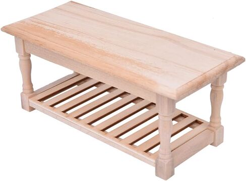 1:12 Mini Coffee Table, Doll House Furniture Photography Scene Props Accessories(Wood Color) in Saudi Arabia