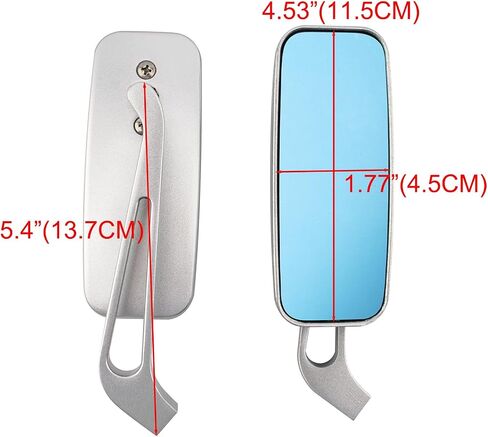Motorcycle 8mm 10mm Rectangle Rear View Side Mirrors for Cruiser Chopper Honda Yamaha Suzuki-Black (black) in Saudi Arabia