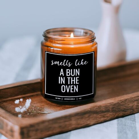 YouNique Designs Pregnancy Announcement Candle for Grandparents Dad Family Uncle Aunt, 9 Oz, Pregnancy Reveal to Parents, White All Natural Soy Vegan Aromatherapy Candles (Lavender & Vanilla A) in Saudi Arabia