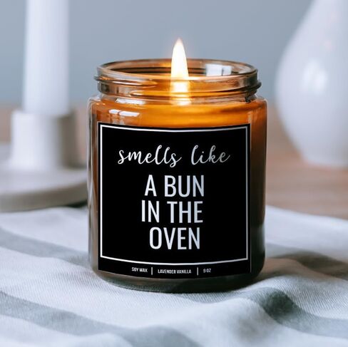 YouNique Designs Pregnancy Announcement Candle for Grandparents Dad Family Uncle Aunt, 9 Oz, Pregnancy Reveal to Parents, White All Natural Soy Vegan Aromatherapy Candles (Lavender & Vanilla A) in Saudi Arabia