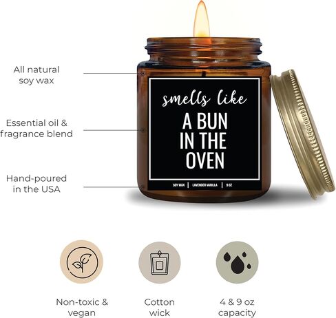 YouNique Designs Pregnancy Announcement Candle for Grandparents Dad Family Uncle Aunt, 9 Oz, Pregnancy Reveal to Parents, White All Natural Soy Vegan Aromatherapy Candles (Lavender & Vanilla A) in Saudi Arabia