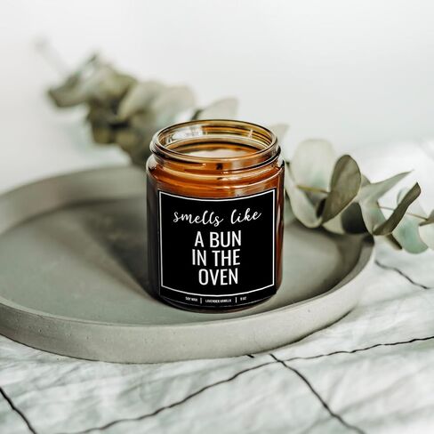 YouNique Designs Pregnancy Announcement Candle for Grandparents Dad Family Uncle Aunt, 9 Oz, Pregnancy Reveal to Parents, White All Natural Soy Vegan Aromatherapy Candles (Lavender & Vanilla A) in Saudi Arabia