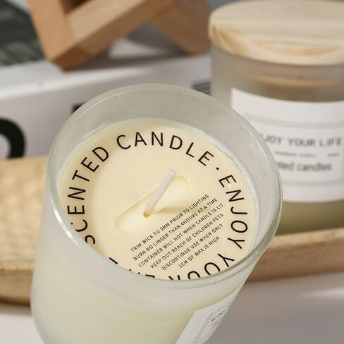 شمعة معطرة باللافندر، 6 أونصة حرق 40 ساعة، شموع معطرة للمنزل| شموع الربيع| شمعة برطمان أبيض | شموع الصويا، شموع طويلة الأمد | هدايا شموع للرجال والنساء (خشب اللافندر، 6 أونصة) in Kuwait