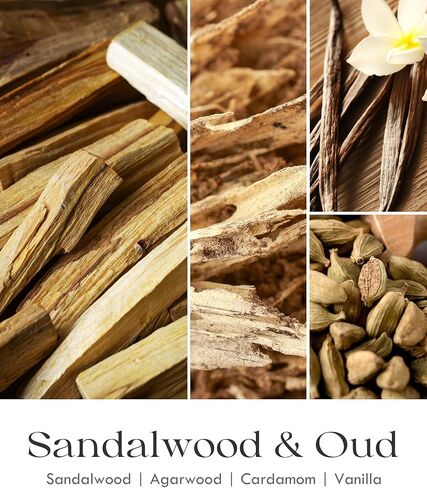 AOOVOO Sandalwood Oud Candle - Sandalwood Candle, Scented Candles, Soy Candles, Aromatherapy Candle, Soy Wax Candle, Candle for Home Scented, 9oz in Kuwait