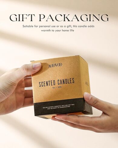 AOOVOO Sandalwood Oud Candle - Sandalwood Candle, Scented Candles, Soy Candles, Aromatherapy Candle, Soy Wax Candle, Candle for Home Scented, 9oz in Kuwait