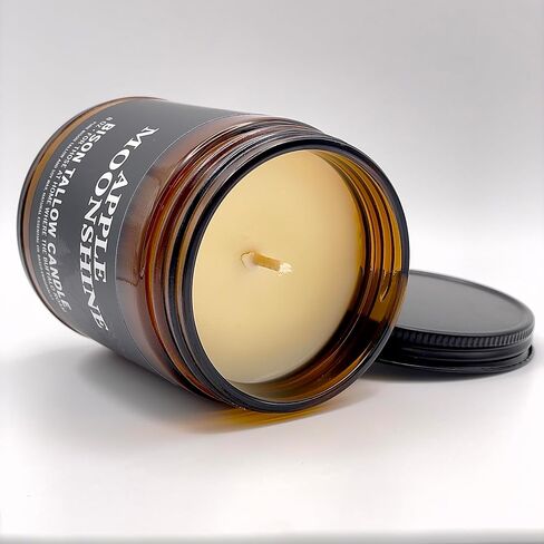 Apple Moonshine Scented Candle, 8 oz, Pure Bison Tallow, Low Smoke, Traditional, Glass Jar in Saudi Arabia