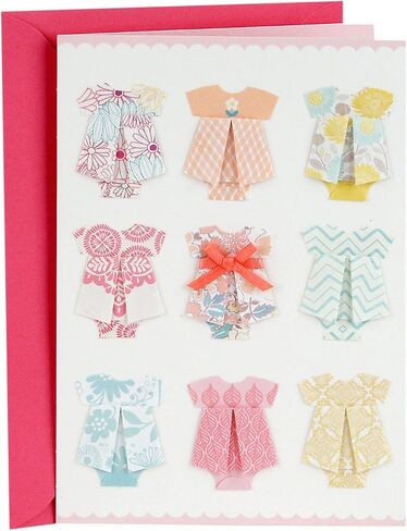 Hallmark Signature Baby Shower Card for New Parents (Baby Clothes) Welcome New Baby, Congratulations, Gender Reveal in Saudi Arabia