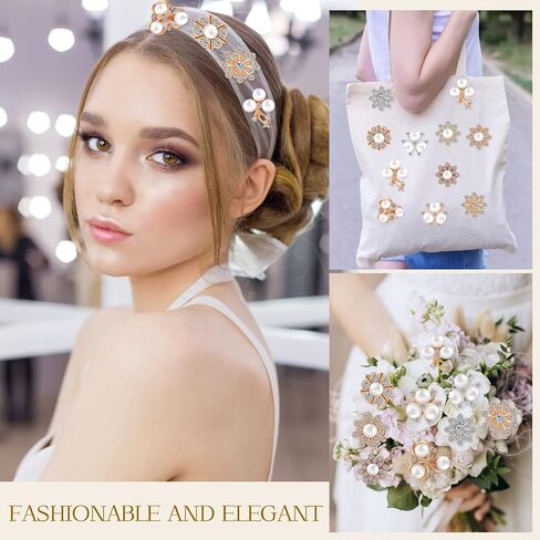 160 Pieces Pearl Rhinestone Buttons Faux Pearl Embellishments Flat Back Rhinestone Buttons for DIY Jewelry Making Wedding Decor Clothes Bag Shoes Craft Accessory in Saudi Arabia