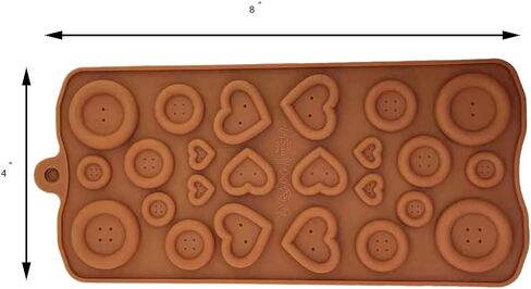 قالب زر سيليكون على شكل زر شوكولاتة DIY قالب صب راتنجات الايبوكسي قالب حلوى Gumpaste لطيف مثل أزرار الشوكولاتة فندان السكر (بني) in Saudi Arabia