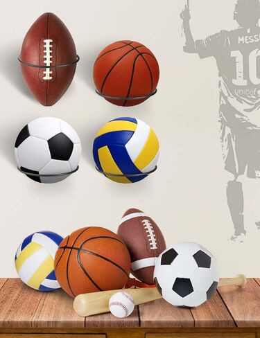 4 قطع حامل كرة القدم وكرة السلة جدار جبل معدني متعدد الوظائف حامل الكرة جدار جبل الرياضة الكرة تخزين لكرة السلة كرة القدم الكرة الطائرة كرة القدم الرجال الأولاد غرفة الرياضة ديكور in Kuwait
