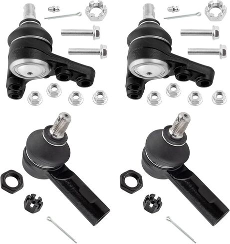 BOXI (Set of 4) Front Upper Ball Joints and Outer Tie Rods fit for Toyota Tacoma 1995 1996 1997 1998 1999 2000 2001 2002 2003 2004 / All RWD Excludes Pre-Runner/Replaces K90256 K90257 ES80309 in Saudi Arabia