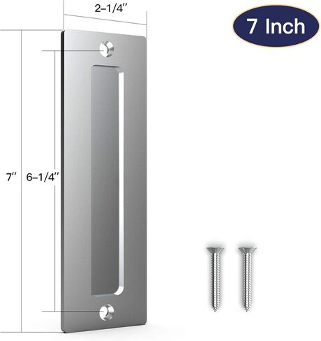 مجموعة سحب إصبع مقبض باب الحظيرة مقاس 7 بوصات (عبوة واحدة) باللون الأسود | مقبض غير مرئي بسيط وحديث شديد التحمل للبوابات والجراجات وباب الحظيرة وباب الجيب | مع قاعدة مسطحة سهلة التركيب in Kuwait