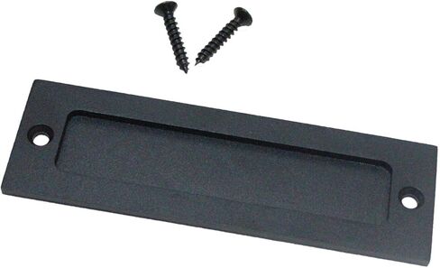 مجموعة سحب إصبع مقبض باب الحظيرة مقاس 7 بوصات (عبوة واحدة) باللون الأسود | مقبض غير مرئي بسيط وحديث شديد التحمل للبوابات والجراجات وباب الحظيرة وباب الجيب | مع قاعدة مسطحة سهلة التركيب in Kuwait