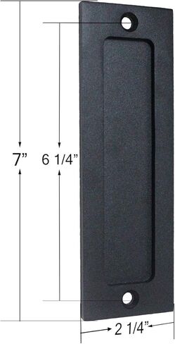 مجموعة سحب إصبع مقبض باب الحظيرة مقاس 7 بوصات (عبوة واحدة) باللون الأسود | مقبض غير مرئي بسيط وحديث شديد التحمل للبوابات والجراجات وباب الحظيرة وباب الجيب | مع قاعدة مسطحة سهلة التركيب in Kuwait