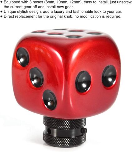 Tbest Gear Shift Knob,Rat Rod,Dice Gear Knob,Gear Shift Head Gear Shift Accessories Car Modified Dice Gear Shift Knob Stick Lever Shifter Universal(Red) in Saudi Arabia