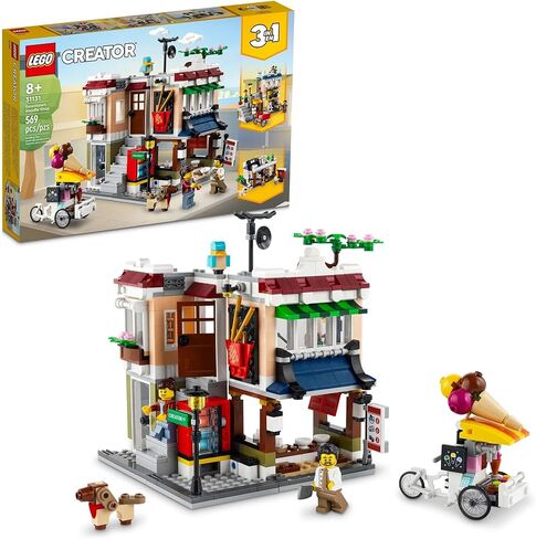 LEGO Creator 3 in 1 Downtown Noodle Shop House, Transforms from Noodle Shop to Bike Shop to Arcade, Modular Building Set, Toy Gift for Kids 8 Years and Up, 31131 in Saudi Arabia