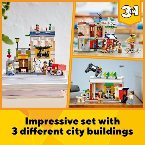 LEGO Creator 3 in 1 Downtown Noodle Shop House, Transforms from Noodle Shop to Bike Shop to Arcade, Modular Building Set, Toy Gift for Kids 8 Years and Up, 31131 in Saudi Arabia