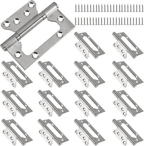 20 قطعة 10 أزواج من مفصلات الأبواب غير المجوفة مقاس 4 × 3 بوصة، مفصلات أبواب محملة بالكرة من الفولاذ المقاوم للصدأ المصقول مع براغي لأجهزة الأثاث، أبواب DIY، أبواب خارجية، فضي in Kuwait