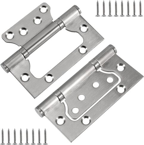 20 قطعة 10 أزواج من مفصلات الأبواب غير المجوفة مقاس 4 × 3 بوصة، مفصلات أبواب محملة بالكرة من الفولاذ المقاوم للصدأ المصقول مع براغي لأجهزة الأثاث، أبواب DIY، أبواب خارجية، فضي in Kuwait