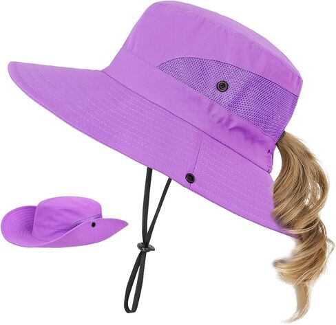 Kids Sun Hat with Ponytail Hole UV Protection Wide Brim Girls Sun Hat Kids Fishing Hat Sun Hats for Girls in Saudi Arabia
