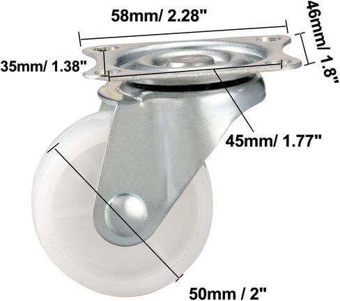 uxcell Swivel Caster Wheels 1" Polypropylene with 360 Degree Top Plate 11LBS Capacity for Furniture Carts Workbench, White, Pack of 4 in Saudi Arabia