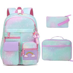 Backpack Insulated Lunch Box Pen Case Set, Cute Bookbag Large Capacity Backpack,Laptop Bag School Bookbag for Girl, style3