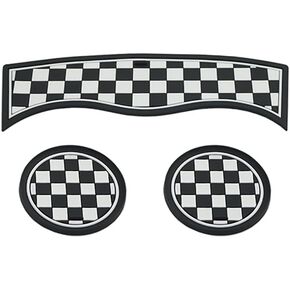 Mini F60 Car Cup Coaster, Set of 3 Anti-Slip Coaster Storage Box Silicone Shockproof Mat for Mini Cooper Countryman F60 Cup Holder Car Accessories(Black Flag)