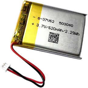 3.7V 503040 Battery 620mAh for Cozmo Vector Robot Battery Replacement,SkyBell HD WiFi Video Doorbell Battery Replacement,Flysight FPV Watch、 Wireless Speaker Battery Replacement
