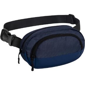 MJNUONE Unisex Waist Pack Waterproof Casual Hip Bag Oval Soft Belt Bag Lightweight Adult Fanny Pack for Travel Outdoor Hiking Biking(Fanny Pack, Black)