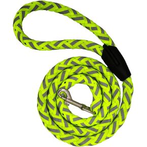 zojo Reflective Dog Leash, Light Weight Heavy Duty Braided Nylon Dog Training Leash for Small Medium Large Dogs (1pc-Neon Yellow, S-0.6" x 4FT (2.2-11lbs.))