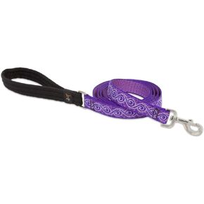 LupinePet Originals 1" Jelly Roll 6-Foot Padded Handle Leash for Medium and Larger Dogs