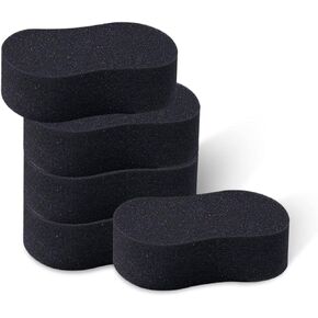 5 PCS Car Wash Sponge, High Density Waxing Wiping Car Sponge, Thick Foam Scrubber Kit, Absorbent Eco Friendly Sponges, for Dishes, Tile, Bike, Boat, Kitchen, Household Cleaning (Black)