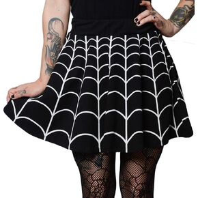 kreepsville 666 Women's Web White Skater Skirt M