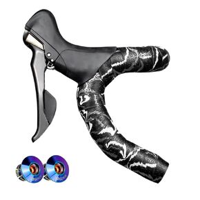GORIX Bar Tape Handlebar Grip Wrap+2 Bar Oil Slick Plug Silicon Road Mountain Bicycle Cycling (GX-Marble) (Pink)