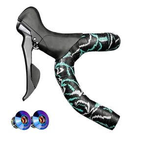 GORIX Bar Tape Handlebar Grip Wrap+2 Bar Oil Slick Plug Silicon Road Mountain Bicycle Cycling (GX-Marble) (Pink)