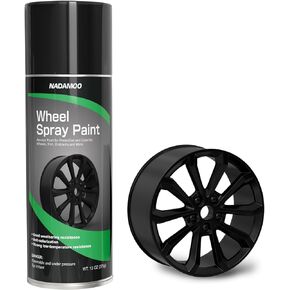 NADAMOO Alloy Wheel Spray Paint, Aerosol Car Rim Paint for Recolor and Protection, Semi-gloss Metallic Gray, 4 Cans, 13 Oz Per Can