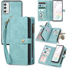 TwoHead for Samsung Galaxy Note 20 Case,Detachable Magnetic Note 20 5g Phone Case Wallet with Card Holder PU Leather All-Round Protective Cover, 6.7",Black