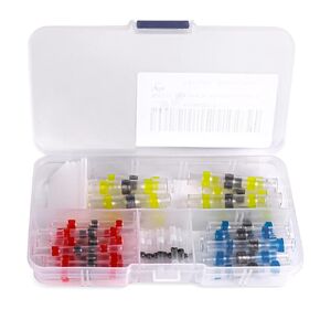 50pcs Solder Seal Wire Connectors,Marine Grade Heat Shrink Wire Connectors-Heat Shrink Butt Connectors-Butt Splice Wire Connectors for Stereo, Electrical with Corrosion and Weatherproof in Saudi Arabia