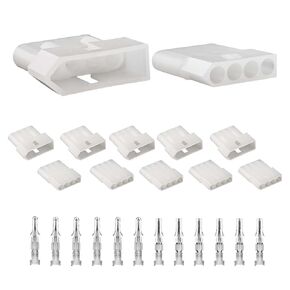 JRready ST6417 Standard.093" Pin and Socket Power Connectors 4 Circuits (6 Matched Sets),14-20 AWG，Compatible with Molex Standard.093" 4 Pin Male& Female Connector, 5.03 mm Pitch, Free Hanging