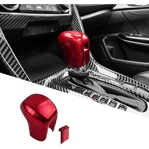 gunhunt 1 PC Gear Shifting Knob Cover, Automatic Transmission Lever Trim, Compatible with Honda 10Th Gen Civic 2016 2017 2018 2019 2020 2021 Protective Case (Carbon Fiber Red)