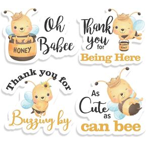 Cute Honey Bumble Bee Baby Shower Thank You Stickers Labels,Party Decorate Watercolor Stickers for Mommy to Bee Baby Shower Birthday Party Favor Label Decorations(10 in,80 Labels)