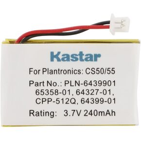 Kastar 3.7V 240mAh Battery (1-Pack) for Plantronics CS-50 CS50-USB CS-55 CS-60 PL-CS-50 PL-CS-50USB PL-CS-55 PL-CS-60 Replaces OEM Avaya AWH-55 Plantronics 64327-01 64399-01 65358-01 PL-64399-01